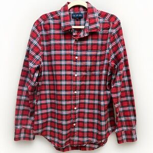 Five Four Mark McNairy Long Sleeve Button Down Red Plaid L Shirt 100% Cotton